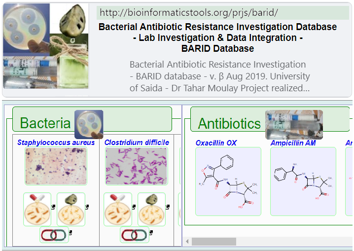 Image 2. 
				" 
				<div dir="auto" style="text-align: center;">
				Bacterial Antibiotic Resistance Investigation Database<br>
				<a href="http://bioinformaticstools.org/prjs/barid" target="_blank">
				http://bioinformaticstools.org/prjs/barid </a></div>
				"