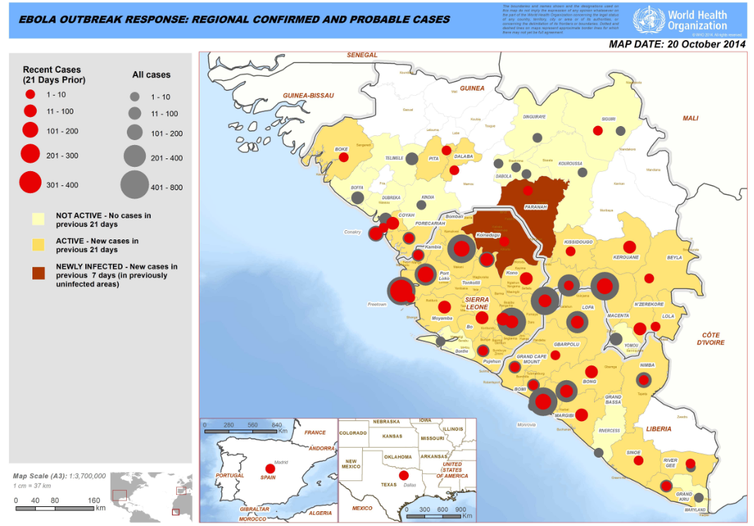World Health Organization: Ebola Outbreak Response - maps