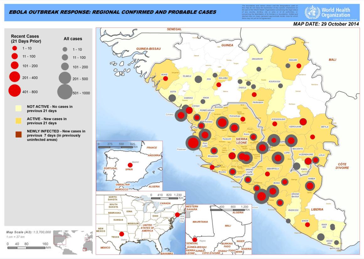 World Health Organization: Ebola Outbreak Response - maps